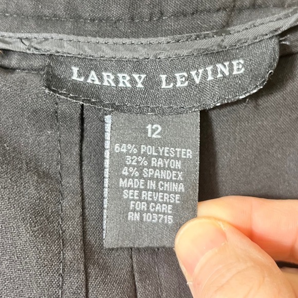 Larry Levine Black Tulip Flared Midi Skirt Rayon Blend Gored Size 12 Office Work - Picture 4 of 9